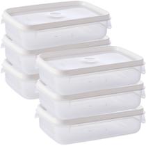Pote de plástico transparente para freezer e micro-ondas 900 ml com 6 unidades Plasutil ref.2297 Pote de plástico transparente para freezer e micro-ondas 900 ml com 6 unidades Plasutil ref.2297