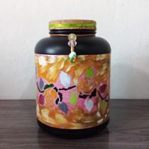 Pote de plástico utilitário (whey)(tema abstrato)