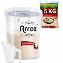 Pote De Rosca 5kg Arroz Feijão Com Medidor Redondo Multiuso Organizador Mantimentos Cozinha Pote De Rosca 5kg Arroz Feijão Com Medidor Redondo Multiuso Organizador Mantimentos Cozinha