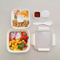 Pote de Salada com 2 Compartimentos Série Graceful 1.1L Bege