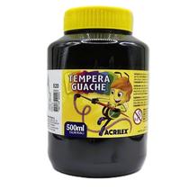Pote de Tinta Guache Têmpera 500ml Acrilex - Preto Pote de Tinta Guache Têmpera 500ml Acrilex - Preto