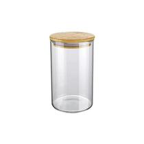 Pote de Vidro 1200ml com Tampa Bambu para Mantimentos