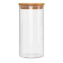 Pote de Vidro 1500ml Hermético com Tampa de Bambu Pote de Vidro 1500ml Hermético com Tampa de Bambu