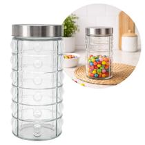 Pote de Vidro 1600ml com Tampa Rosca em Aço Inox Porta Mantimento Design Decor Point Pote de Vidro 1600ml com Tampa Rosca em Aço Inox Porta Mantimento Design Decor Point