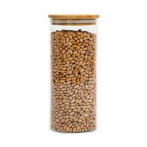 Pote de vidro 1,6L com tampa de bambu hermético redondo - Tüd Pote de vidro 1,6L com tampa de bambu hermético redondo - Tüd