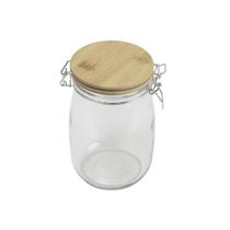 pote de vidro 1L com tampa de bambu e trava - Mozcada pote de vidro 1L com tampa de bambu e trava - Mozcada