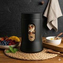 Pote De Vidro 1l Com Tampa Hermética Nero E Visor Cozinha