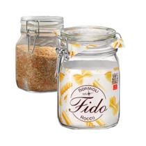 Pote de Vidro 1L Vedado Tampa Armazenar Comida Vaso Bolacha Cereal Bala Arroz Feijão