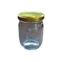 Pote De Vidro 200 Ml Com Tampa Ouro - 24 Unidades