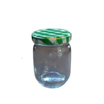 Pote De Vidro 200 Ml Com Tampa Xadrez Verde - 24 Unidades