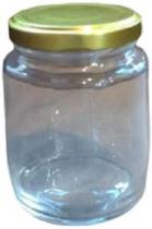 Pote De Vidro 240 Ml Com Tampa Ouro - 24 Unidades