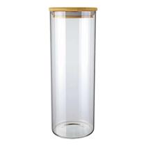 Pote de Vidro 2L com Tampa de Bambu - Porta Mantimentos