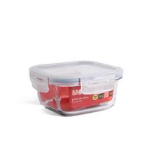 Pote de Vidro 380ml Hermético Marmita com Tampa de Plástico Quadrado - Oikos Pote de Vidro 380ml Hermético Marmita com Tampa de Plástico Quadrado - Oikos