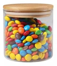 Pote De Vidro 480ml Hermético Com Tampa Bambu Porta Mantimentos Condimentos Tempero Marmita Redondo Pote De Vidro 480ml Hermético Com Tampa Bambu Porta Mantimentos Condimentos Tempero Marmita Redondo