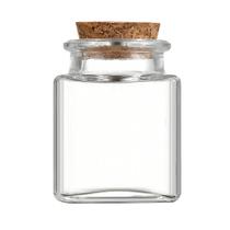 Pote de Vidro 50mL com Tampa de Rolha Cortiça Organizador e Decorativo Multifuncional Alta Qualidade