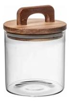 Pote de Vidro 700ml com Tampa Bambu
