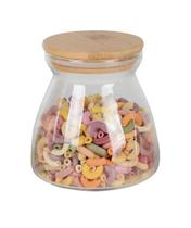 Pote De Vidro 700ml Hermético Com Tampa Bambu Porta Mantimentos Condimentos Tempero Marmita