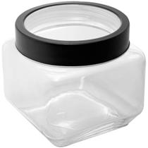 Pote de Vidro 800ML para Mantimento Tampa de Metal Preta e Acrílico Gastro Lyor Porta Alimentos