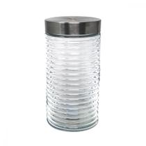 Pote de Vidro Alto Hermético Tampa Aço Inox Vedação Porta Mantimentos Alimentos Utensilio Cozinha Decoração 1780ml 21,5cm Pote de Vidro Alto Hermético Tampa Aço Inox Vedação Porta Mantimentos Alimentos Utensilio Cozinha Decoração 1780ml 21,5cm