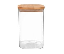 Pote de Vidro Borosilicato com Tampa Bambu Hermética - 1,5L