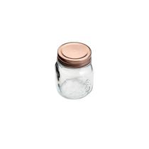Pote de Vidro Borosilicato Transparente C/Tampa Gold Rose Lyor