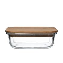 Pote De Vidro Borossilicato 630 Ml Tampa Bambu - Mimo Style