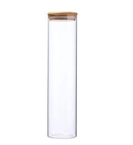 Pote de Vidro Borossilicato 700ml com Tampa Bambu Redondo