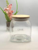 POTE DE VIDRO BOROSSILICATO C/TAMPA BAMBU 720ml