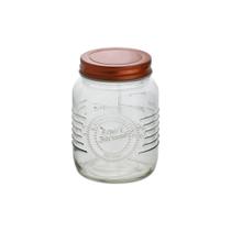 Pote de Vidro Borossilicato C/Tampa de Aço Inox Rose Gold Old Fashion 500ml Lyor Pote de Vidro Borossilicato C/Tampa de Aço Inox Rose Gold Old Fashion 500ml Lyor