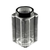 Pote de Vidro Borossilicato c/ Tampa Preta 11,5 x 21,5 cm