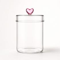 Pote De Vidro Borossilicato Com Tampa Coração 3d Transparente 900ml Organizador de Mantimentos Alimentos Objetos Pote De Vidro Borossilicato Com Tampa Coração 3d Transparente 900ml Organizador de Mantimentos Alimentos Objetos