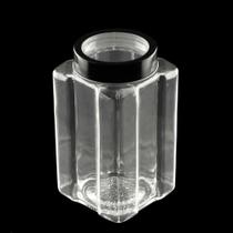 Pote De Vidro Borossilicato Com Tampa De Acrilico Preta 11,5X21,5Cm 7804