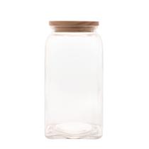 Pote de Vidro Borossilicato com Tampa de Madeira 1,4L