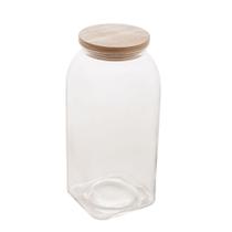 Pote de Vidro Borossilicato com Tampa de Madeira 1,8L Pote de Vidro Borossilicato com Tampa de Madeira 1,8L
