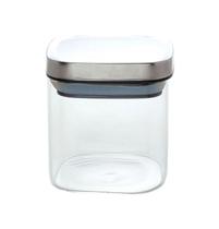 Pote De Vidro Borossilicato Quadrado Com Tampa De Inox 650Ml Pote De Vidro Borossilicato Quadrado Com Tampa De Inox 650Ml