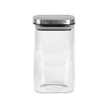 Pote De Vidro Borossilicato Quadrado Tampa De Inox 1100Ml