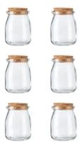 Pote De Vidro Borossilicato Tampa Rolha Cortiça C/6 Frasco