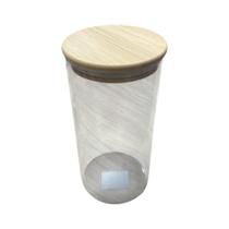 Pote de Vidro Borossilicato THIKA com Tampa de Bambu 1300 ml Transparente Pote de Vidro Borossilicato THIKA com Tampa de Bambu 1300 ml Transparente