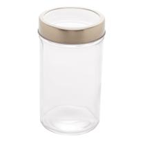 Pote de Vidro C/ Tampa Acrílica Dourada 580ml