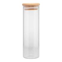 Pote de vidro c/tampa de bambu 210ml Pote de vidro c/tampa de bambu 210ml