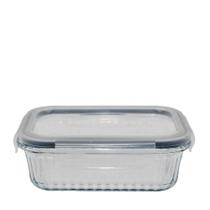 Pote De Vidro Canelado 375Ml Pratic Com Tampa - Kit 02 Pote De Vidro Canelado 375Ml Pratic Com Tampa - Kit 02