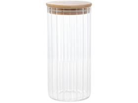 Pote de Vidro Canelado com Tampa Bambu Wolff 800 ml