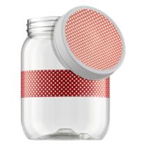 Pote de vidro com bolinha vermelha