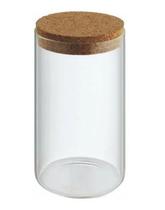 Pote De Vidro Com Rolha Redondo 550ml Porta Tempero Mantimentos Condimentos Marmita
