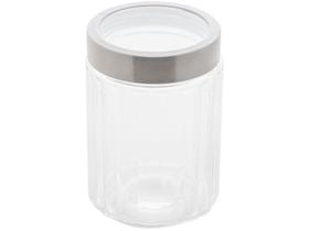 Pote de Vidro Com tampa de Aço inox com visor Acrílico 1,2L