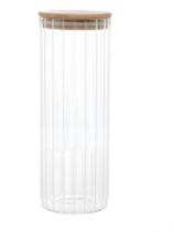 Pote de vidro com tampa de bambú 1,1l