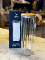 Pote de vidro com tampa de bambu 1,1l