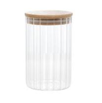Pote de vidro com tampa de bambú 510ml