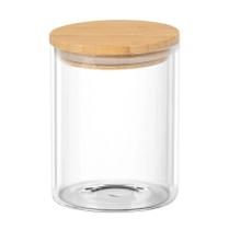 Pote de Vidro com Tampa de Bambu 800 ML Hermética Organizadora de Grãos, Massas e Cereais Pote de Vidro com Tampa de Bambu 800 ML Hermética Organizadora de Grãos, Massas e Cereais