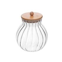 Pote de vidro com tampa de bambu classic 450ml Pote de vidro com tampa de bambu classic 450ml